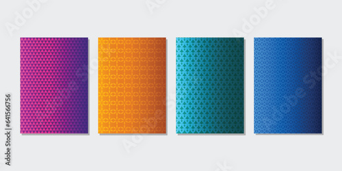Four Gradient Color Different Pattern Background 