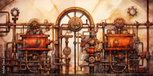 watercolor of steampunk industrial background, generative AI © VALUEINVESTOR