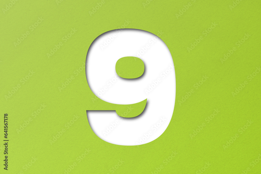 Green paper font number 8 isolated on transparent background. Green paper font number 8 isolated on transparent background.
