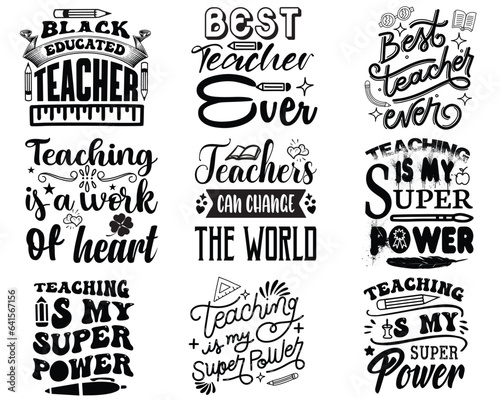 Teacher T shirt Design Bundle  Vector Teacher T shirt design  Teacher s Day shirt  Teacher typography T shirt design Collection  teachers day svg design. 