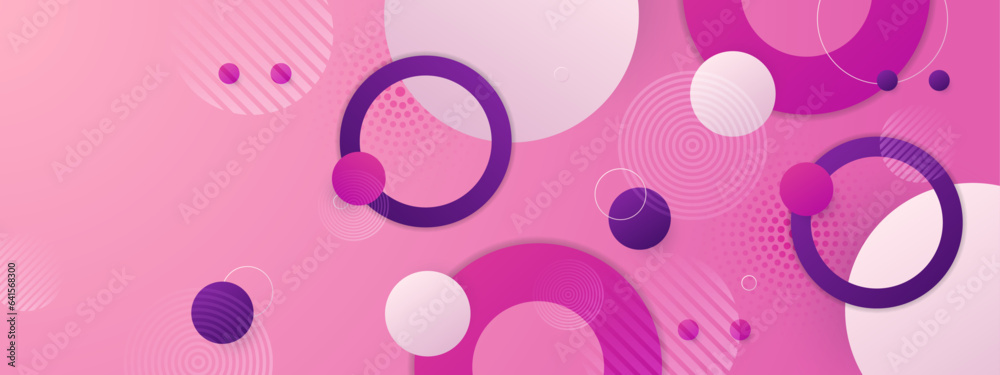 Purple and pink modern abstract geometric banner with shapes Purple and pink modern abstract geometric banner with shapes