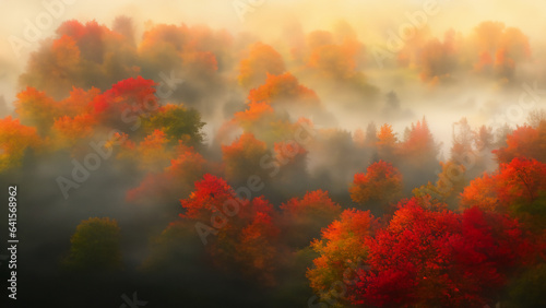 Enchanting Autumn Mist: Capturing the Tranquil Beauty of Misty Mornings and Colorful Trees