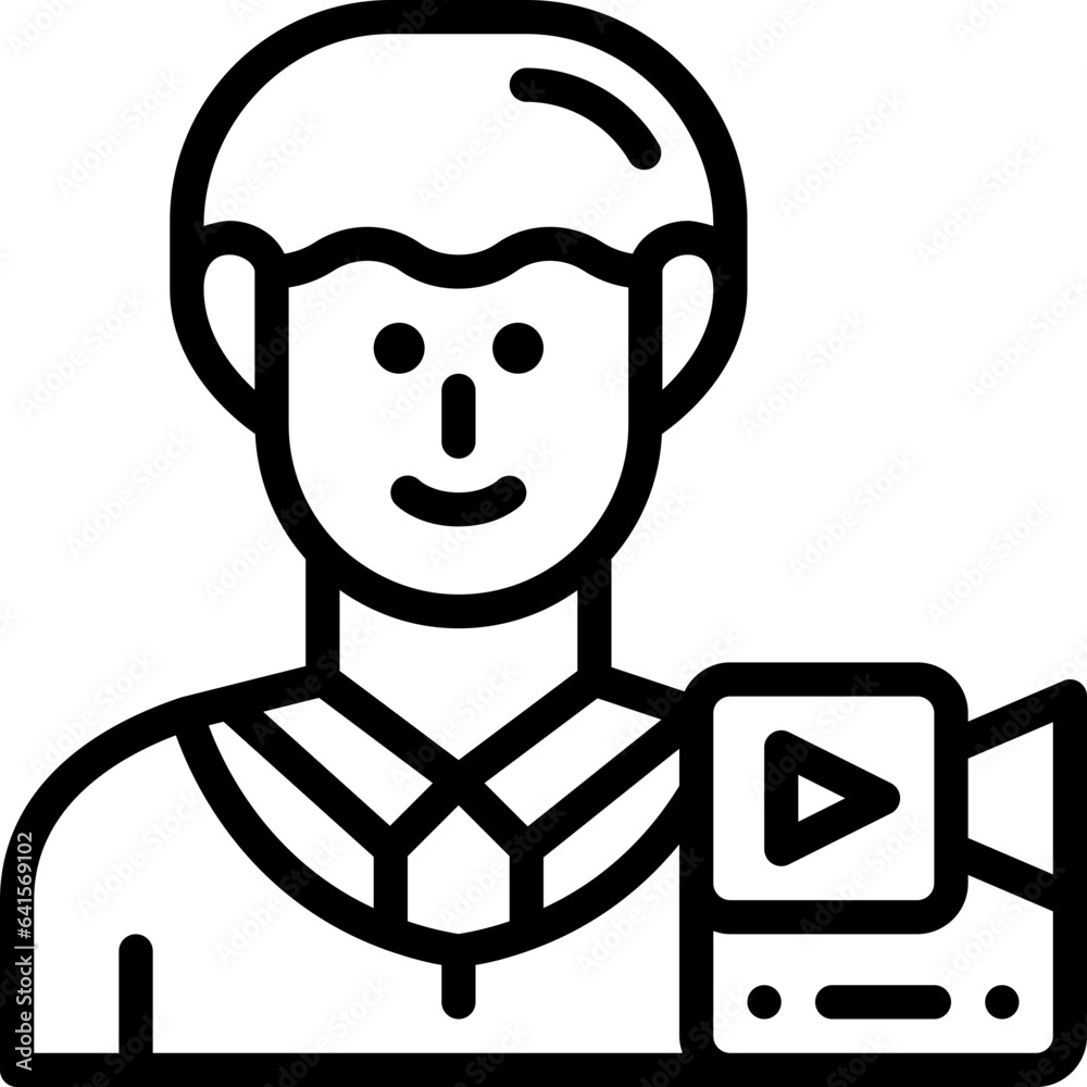 vlogger line icon vlogger line icon