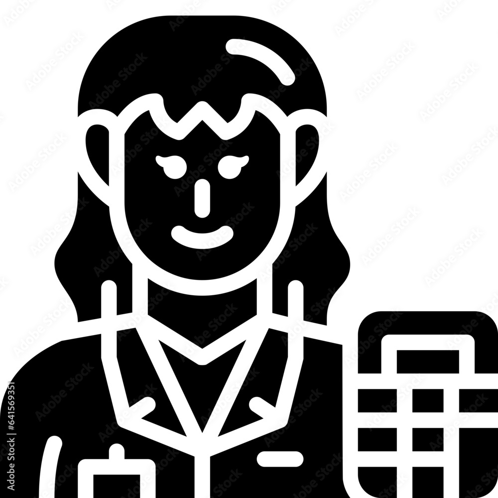 female accountant solid icon female accountant solid icon