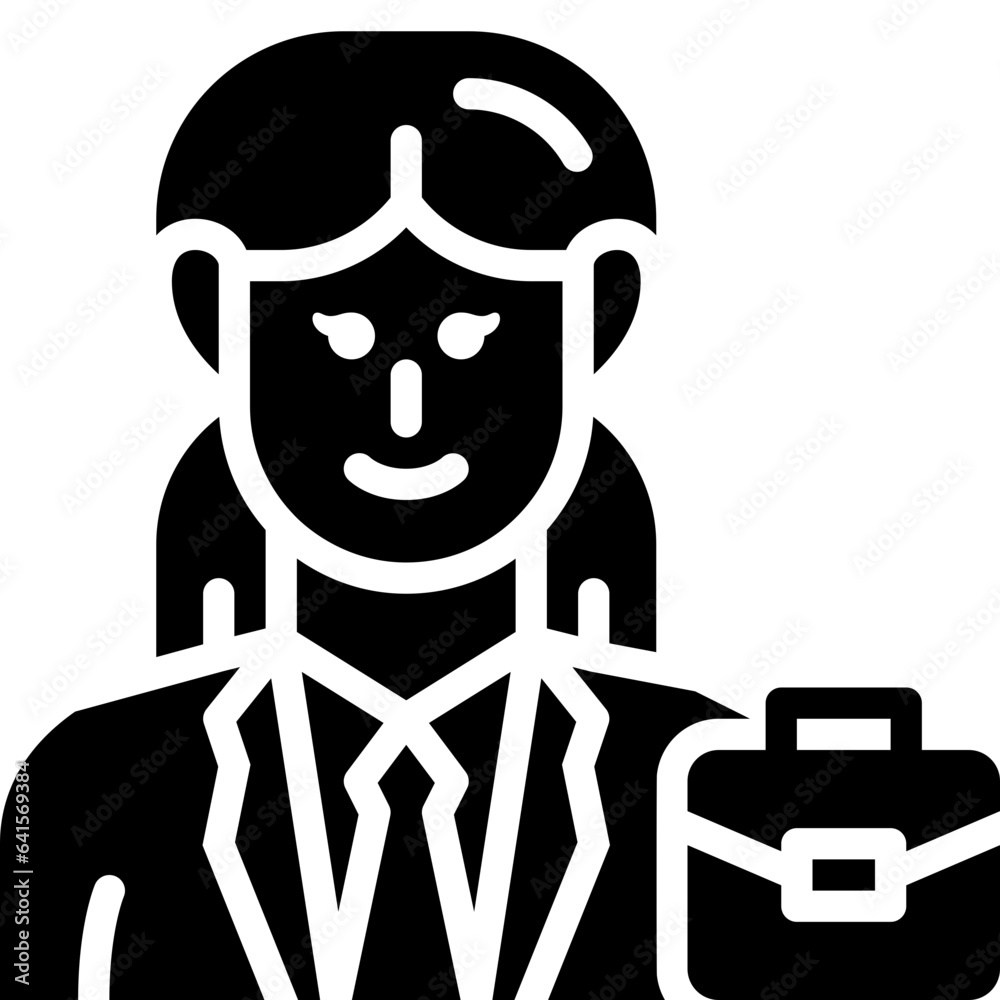 businesswoman solid icon businesswoman solid icon