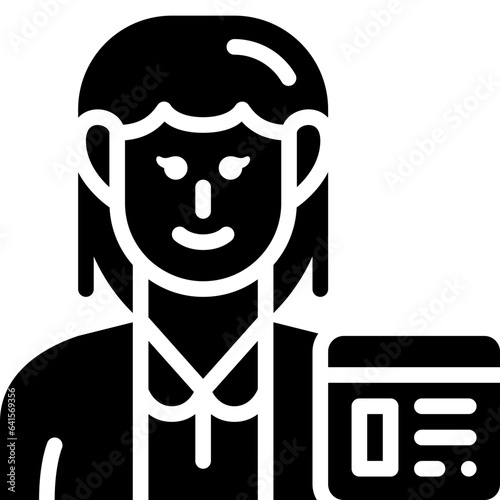 woman blogger solid icon