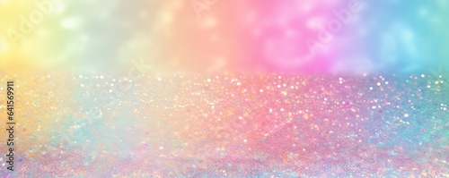 Image of rainbow pastel glitter background  Generative AI