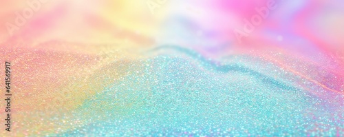 Image of rainbow pastel glitter background, Generative AI