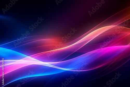 abstract futuristic background with gold PINK blue glowing neon moving high speed wave lines and bokeh lights. Data transfer concept Fantastic wallpaper, Generative AI