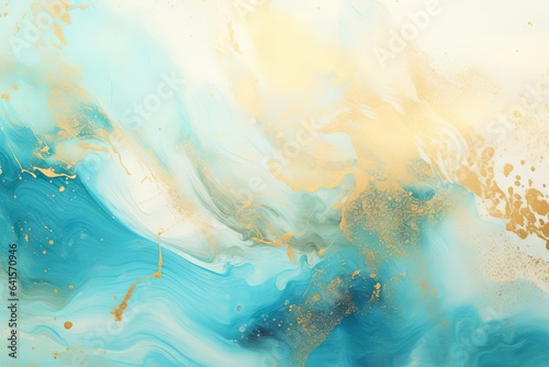 art photography of abstract fluid art painting with alcohol ink, black, gray and gold colors, Generative AI