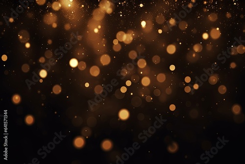 glitter vintage lights background. dark gold and black. de focused  Generative AI