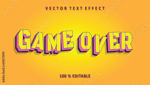 Editable text effect game over 3d text style concept