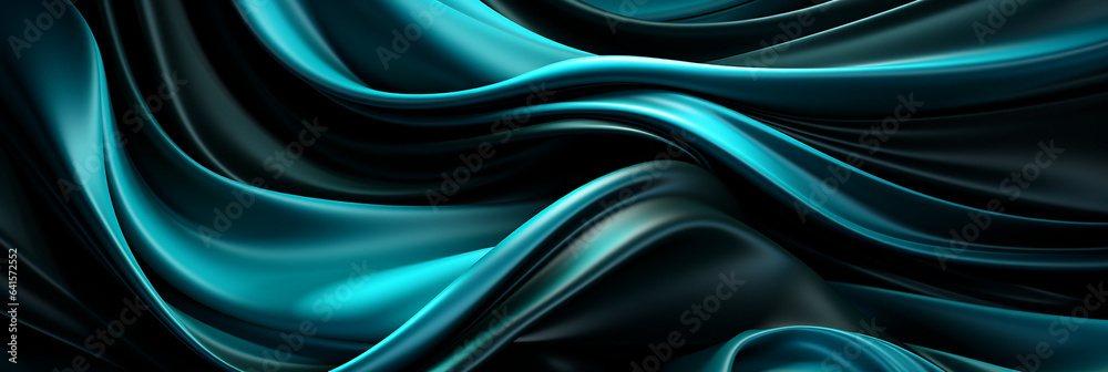 Schöner abstrakter futuristischer Hintergrund in welligen türkis Farben für Webdesign und Drucksachen als Vorlage in Querformat für Banner, ai generativ Schöner abstrakter futuristischer Hintergrund in welligen türkis Farben für Webdesign und Drucksachen als Vorlage in Querformat für Banner, ai generativ