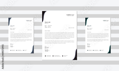 Letterhead layout with 3 colors.