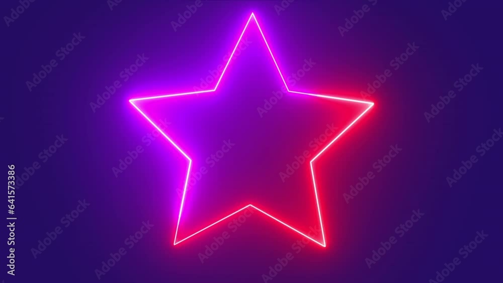 Neon purple and red lights trails style on star shape, endless looping animation background. element animation particle template. Neon purple and red lights trails style on star shape, endless looping animation background. element animation particle template.
