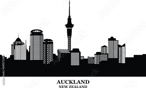 Auckland city skyline silhouette