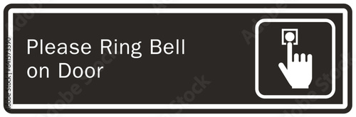 Ring bell sign and labels please ring bell on door