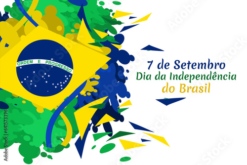 Translate: September 7, Independence Day. Independence of Brazil vector illustration. Suitable for greeting card, poster and banner.