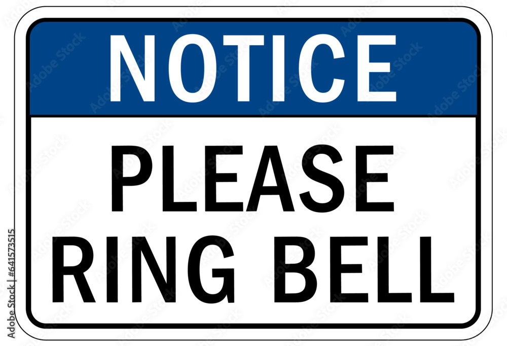 Ring bell sign and labels please ring bell