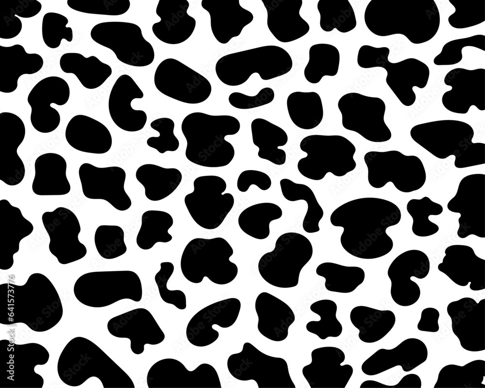 Fototapeta premium Cow black spots pattern seamless on a white background classic design.