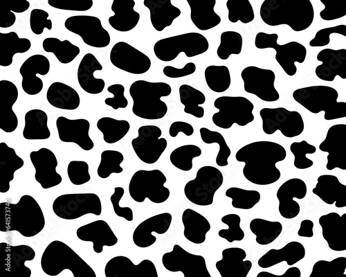 Cow black spots pattern seamless on a white background classic design.