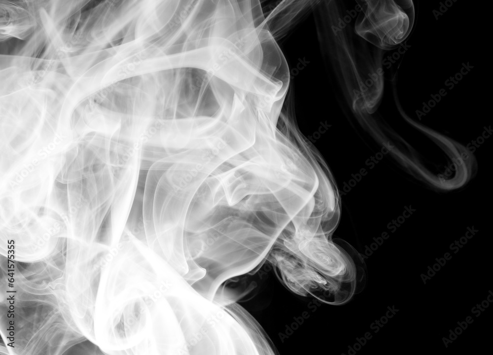 creative photo of white smoke on black background