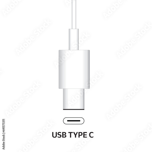 Vector USB- Type C for design and printing