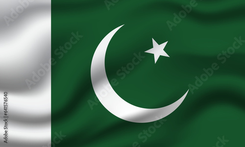 pakistan national flag 3d waving banner background