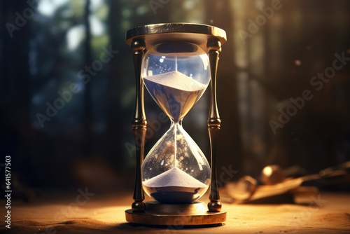 Time's Graceful Passage Through Golden Hourglass 
