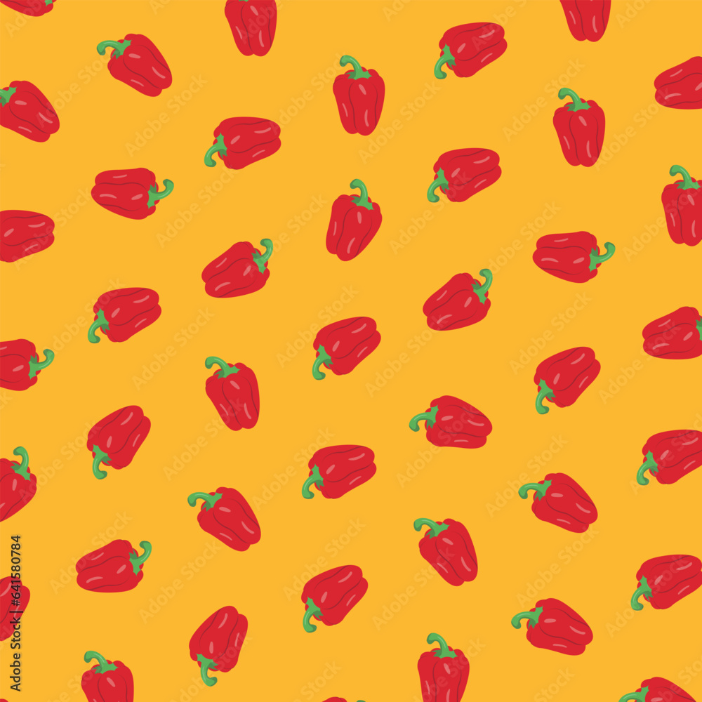 Sticker of a red bell pepper on a white background in vector pattern format Sticker of a red bell pepper on a white background in vector pattern format