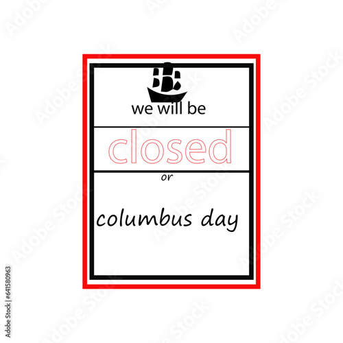 Happy Columbus day banner, patriotic background