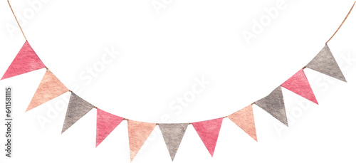 Newborn Baby Girl gift. Watercolor hand drawn illustrations with pink elements for baby shower isolated on white background.