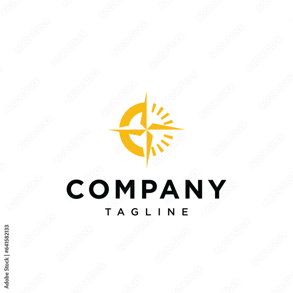 Compas and sun logo icon vector template.eps Compas and sun logo icon vector template.eps