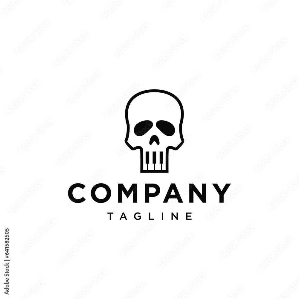 
Skull Piano logo icon vector template.eps