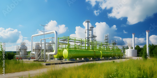 Leinwand Poster Green Hydrogen renewable energy production pipeline
