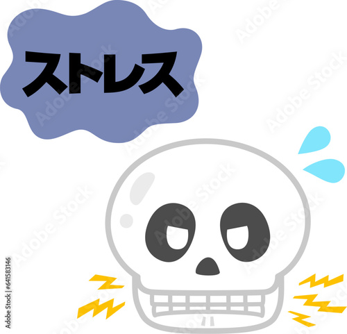 ストレスで食いしばりをする頭蓋骨