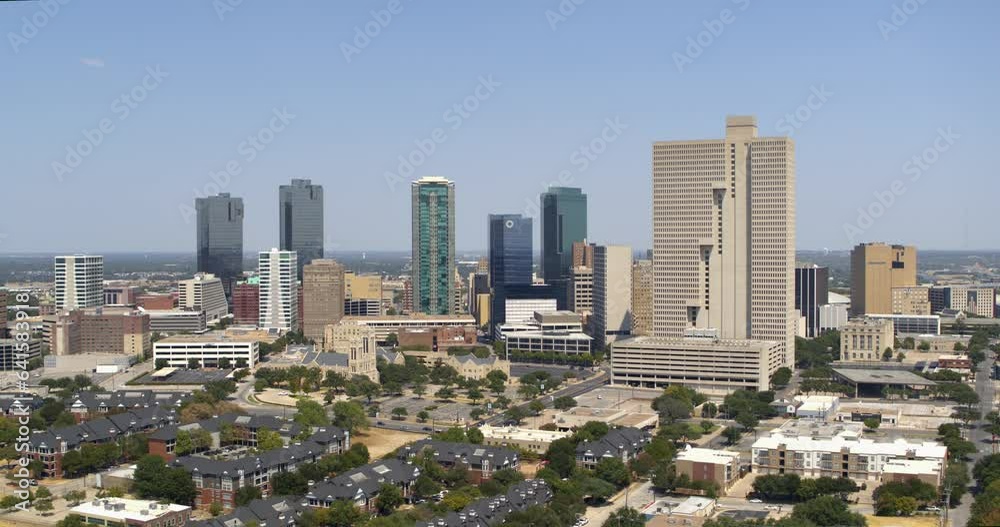 Establishing drone shot of Fort Worth, Texas Establishing drone shot of Fort Worth, Texas