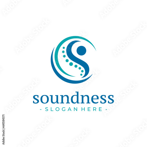 Letter C and S chiropractic logo design vector. Health care symbol template.