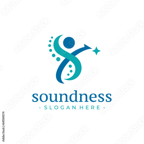 Letter S human health care logo design vector. Health care symbol template.