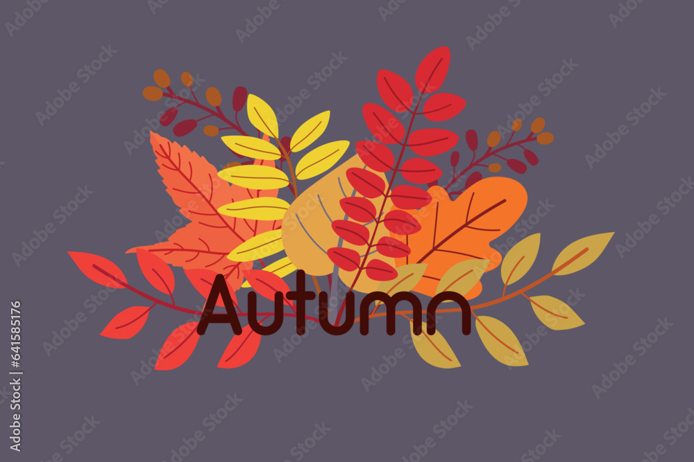 Autumn, postcard. Autumn design.