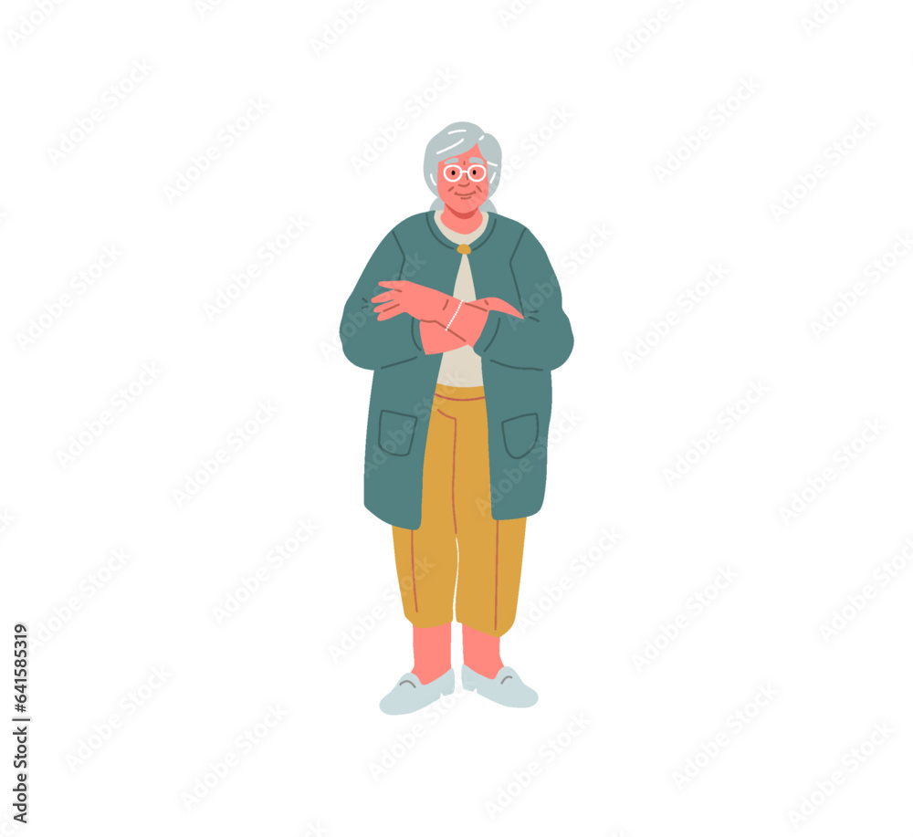 Senior woman cartoon character.Vector illustration on white background. Senior woman cartoon character.Vector illustration on white background.