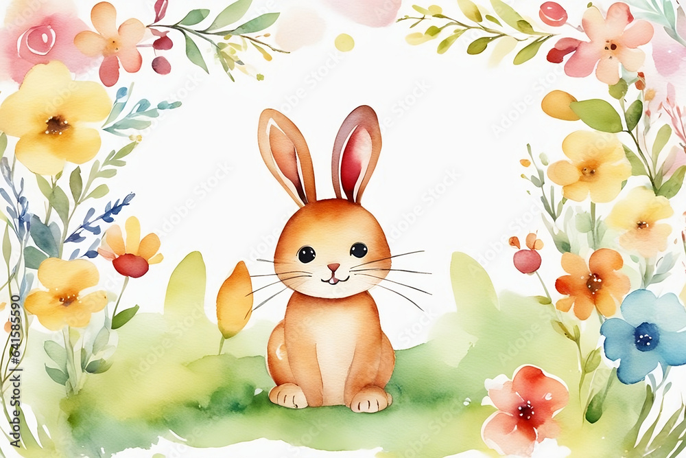 Cute baby rabbit. Generative AI Cute baby rabbit. Generative AI