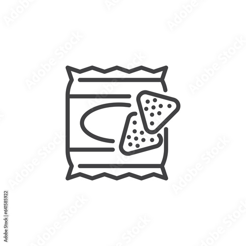 Nachos chips line icon