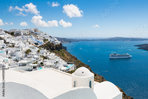 White architecture in Santorini island  Greece. Travel and vacation concept