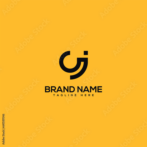 Abstract initial letter CJ JC logo design template - vector. photo