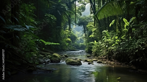 Deep tropical jungles of Southeast Asia in august