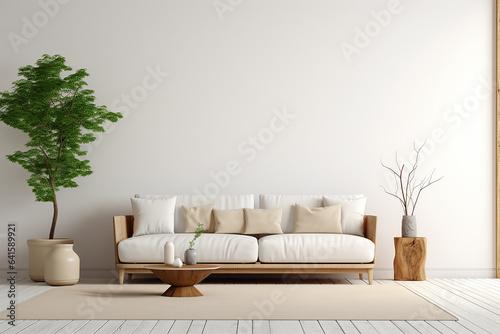 Minimalist modern living room interior background, Scandinavian style © Teerasak