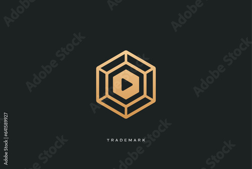 media stream multimedia production vector logo