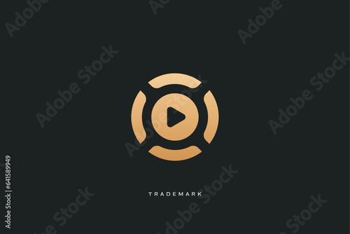 media stream multimedia production vector logo