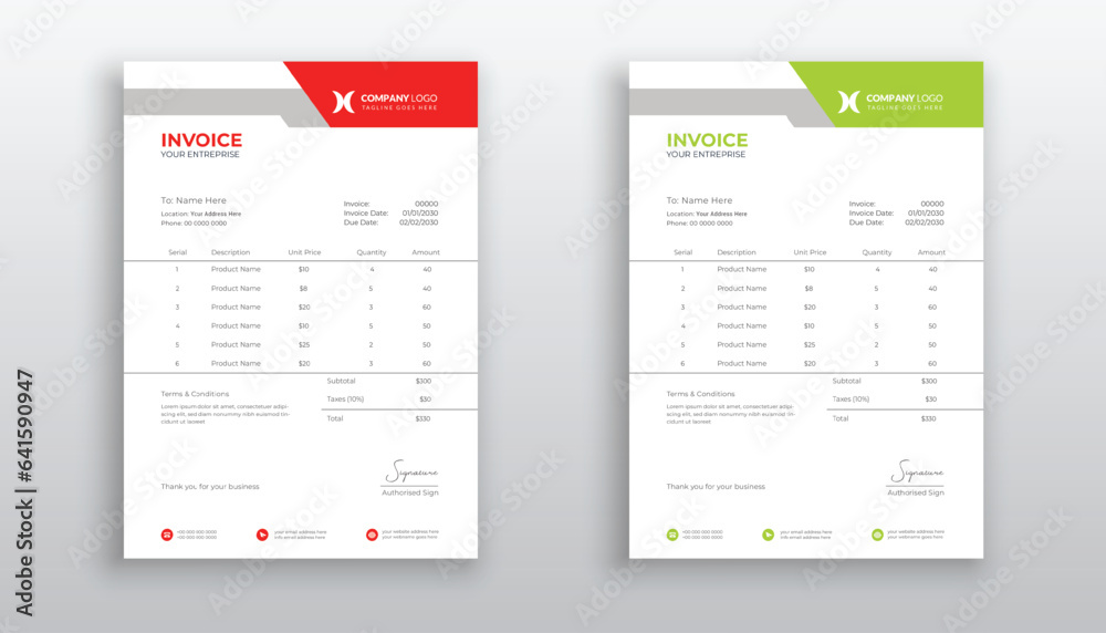 professional creative Invoice template design for your business